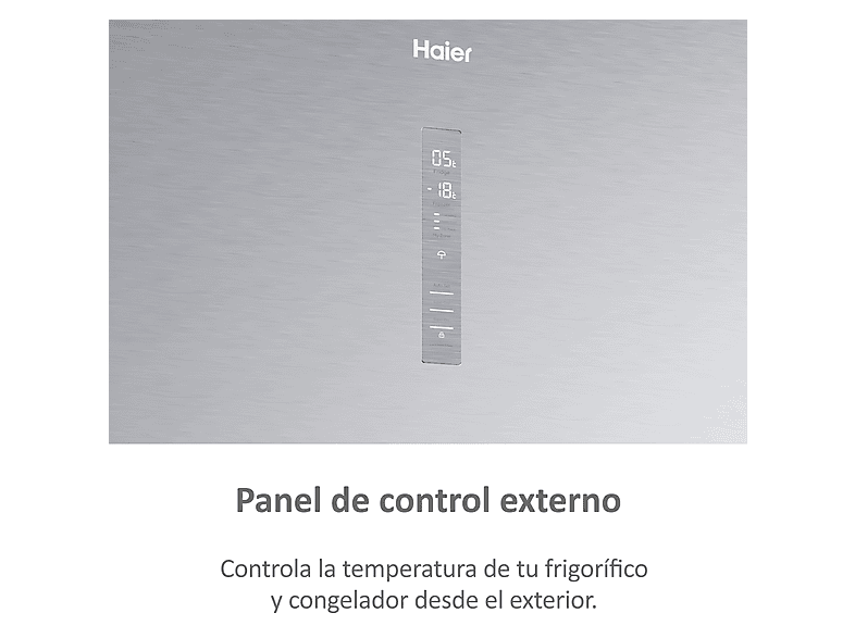 Frigorífico combi - Haier Series 5 HTR5720ENMG, No Frost, 201 cm, 483 l, My Zone, Humidity Zone, Plata — foto 14