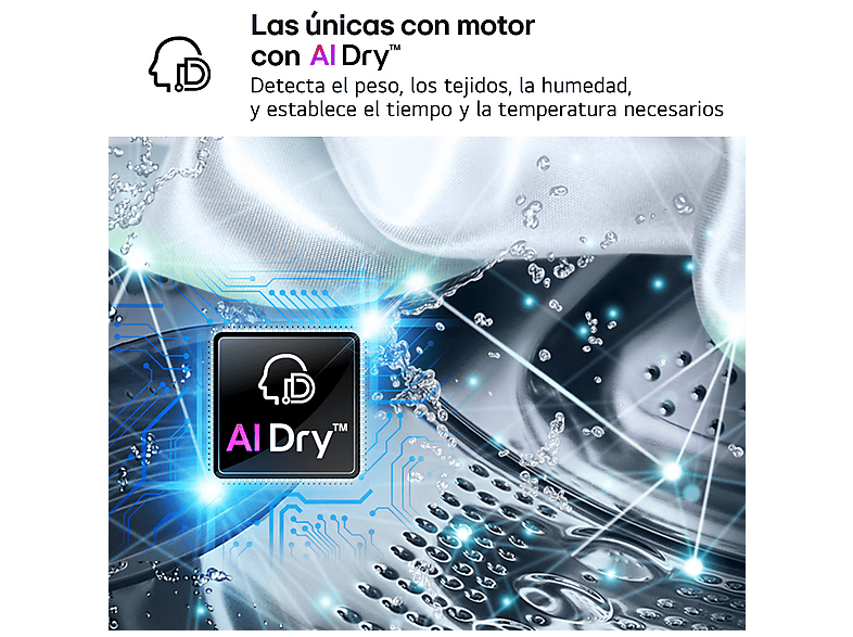 Secadora bomba de calor - LG RHX5009TBB, 9 kg, 12 programas, AI DUAL Inverter™, ThinQ™, Acero Grafito Mate Antihuellas — foto 7