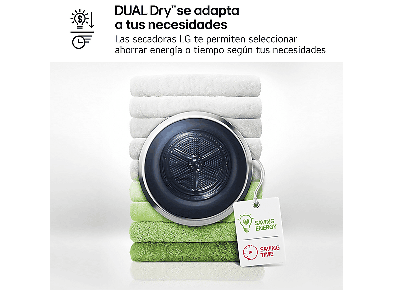 Secadora bomba de calor - LG RHX5009TBB, 9 kg, 12 programas, AI DUAL Inverter™, ThinQ™, Acero Grafito Mate Antihuellas — foto 9