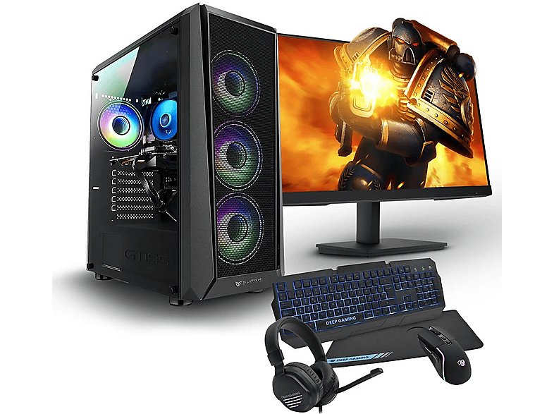 Pack PC Gaming - PC Racing IONIQ 5, AMD Ryzen™ 5 8500G, 32 GB RAM, 2 TB SSD, GeForce RTX™ 4060 Ti, Windows 11 Pro, Monitor 24 " Full-HD+, Negro