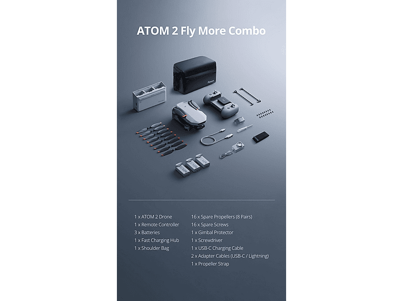 Dron - Potensic DRONE ATOM 2 FLY MORE COMBO(EU), 48 megapixel, 32 min, Blanco — foto 8