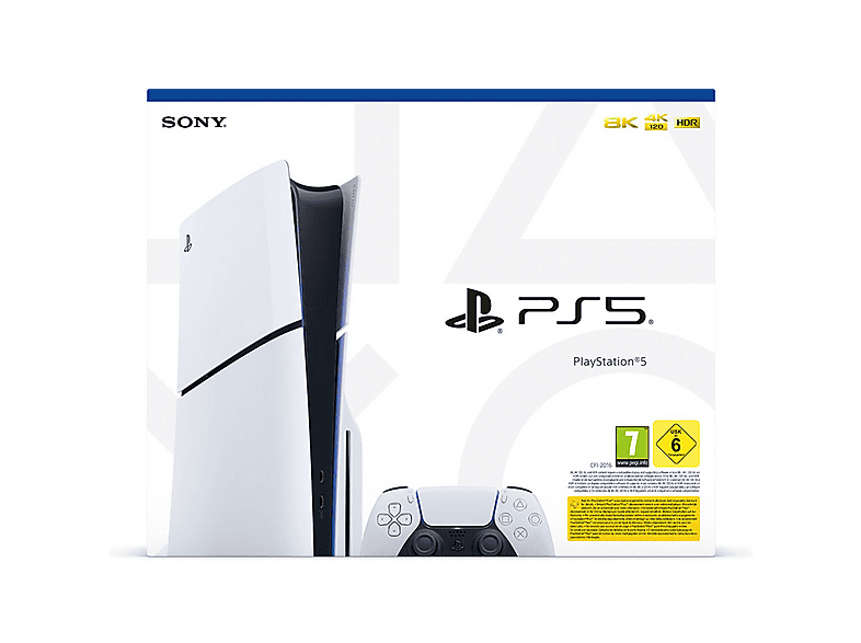 PS5 - Sony Slim edición estándar, 1 mando, Chasis D, 1 TB, Blanco — foto 7
