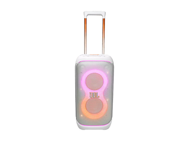 Altavoz de gran potencia - JBL PartyBox Stage 320, Portátil para fiestas, Asa telescópica y ruedas, BT, Resistente salpicaduras, Aut 18h, 240W, Blanco — foto 2