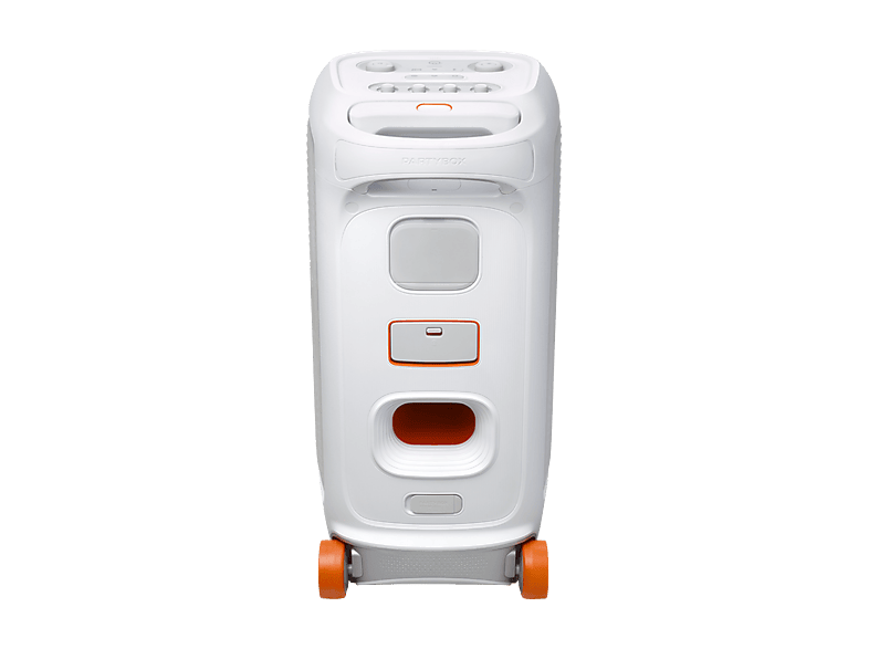 Altavoz de gran potencia - JBL PartyBox Stage 320, Portátil para fiestas, Asa telescópica y ruedas, BT, Resistente salpicaduras, Aut 18h, 240W, Blanco — foto 8
