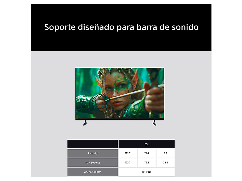 TV LED 55" - Sony BRAVIA 2 II, Direct LED, 4K HDR Processor X1, Smart TV (Google TV), TDT HD, DVB-T2, Dolby Atmos, Chromecast, Eco, 55S25M2 — foto 2
