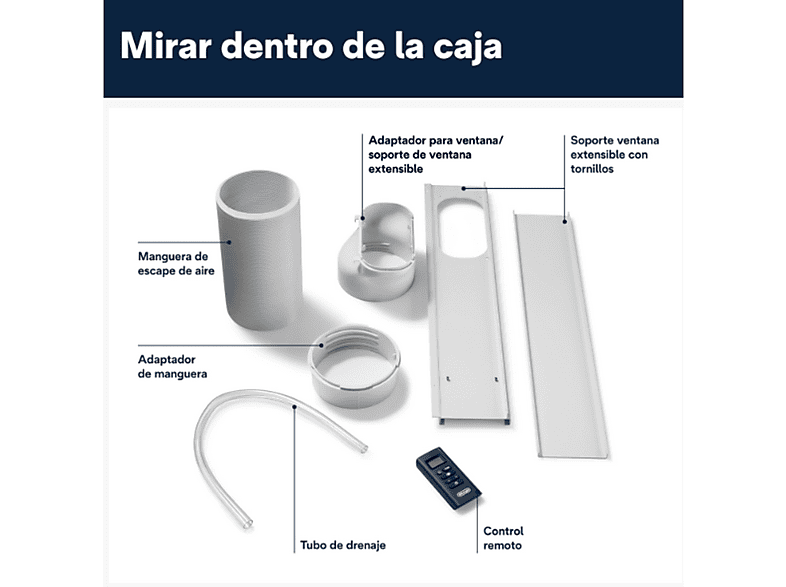 Aire acondicionado portátil - De Longhi, De'Longhi Pinguino PACEMK82, 2350 frig/h, 2.4kW, 80m³, 3 en 1, Función deshumidificador, 63dB, Blanco — foto 6