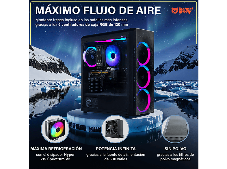 PC Gaming - Greed MK2 AMD Lite | Gaming Ordenador / Computer, AMD Ryzen 5, 32 GB RAM, 512 GB SSD, Radeon™ RX Vega 7, Windows 11 Pro, Negro — foto 4