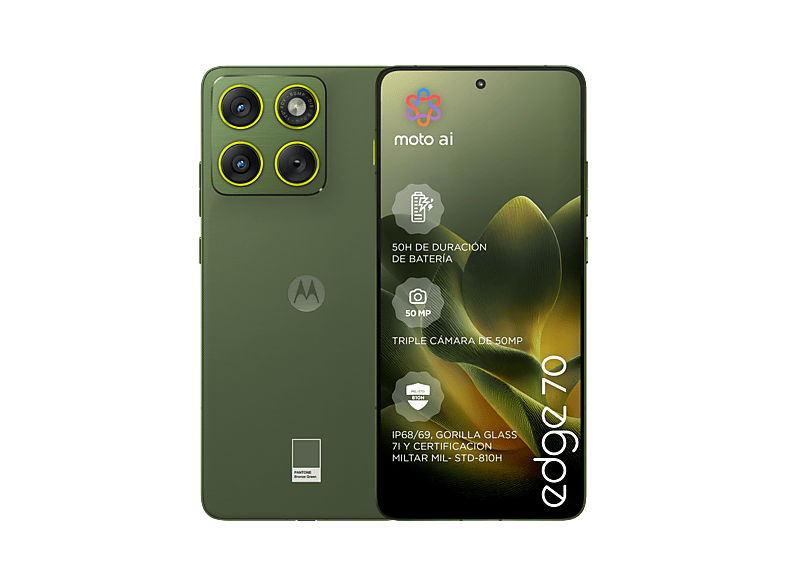 Móvil - Motorola edge 70, Bronze Green, 512 GB, 12 GB RAM, 6.67 " Super HD pOLED AMOLED, Snapdragon® 7 Gen 4, 5200 mAh — foto 1