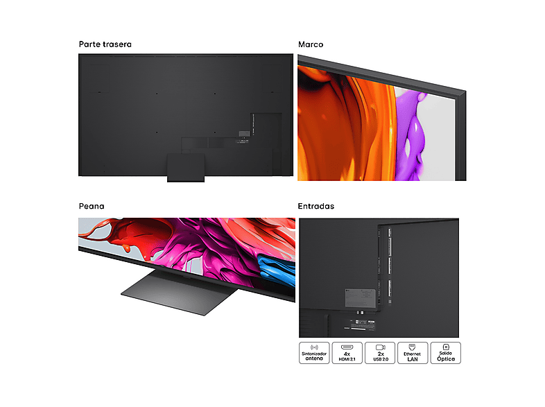 TV QNED 100" - LG 100QNED86A6, UHD 4K, Procesador Inteligente α8 AI Processor 4K Gen2, Smart TV, DVB-T2 (H.265), Charcoal Black — foto 4