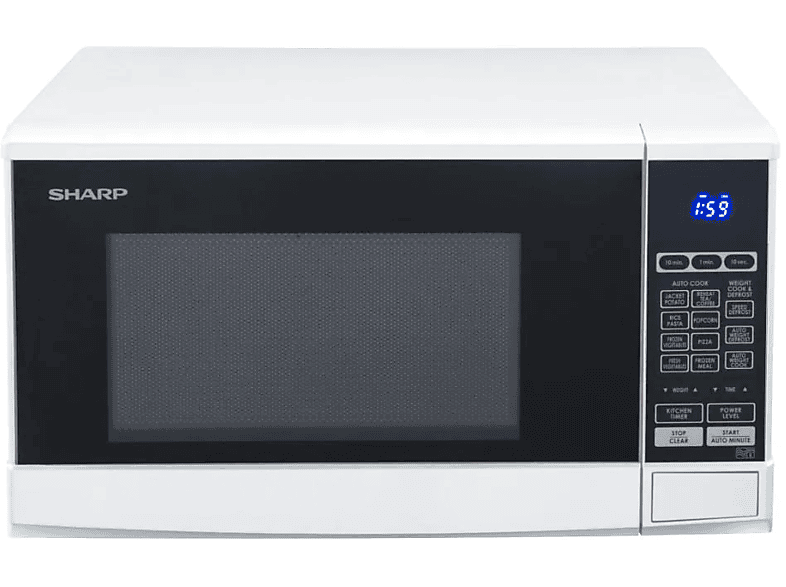 Microondas libre instalación - Sharp R270W, 800 W, 10 potencia, 20 l, Blanco