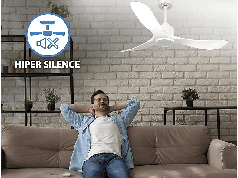 Ventilador de techo - Purline TongaD132C0364872, 6 velocidades, Blanco — foto 4