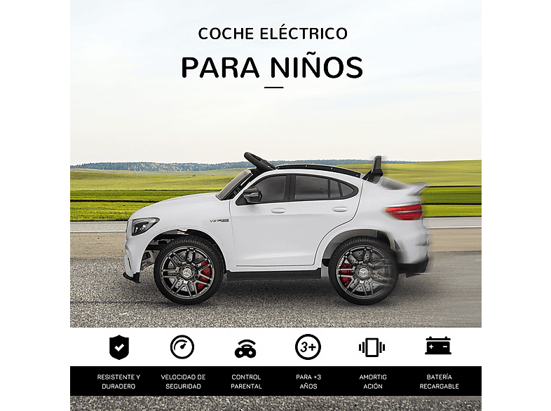Coche Eléctrico Infantil - Homcom +3 años, mando, música, luces, doble apertura, 12V, batería — foto 6