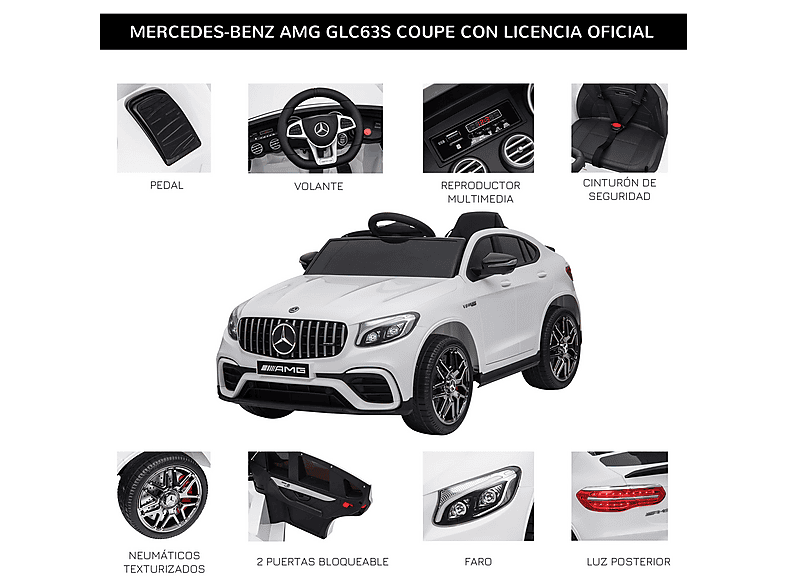 Coche Eléctrico Infantil - Homcom +3 años, mando, música, luces, doble apertura, 12V, batería — foto 7
