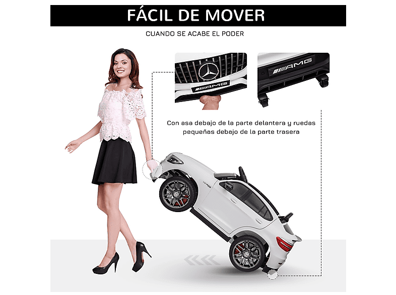 Coche Eléctrico Infantil - Homcom +3 años, mando, música, luces, doble apertura, 12V, batería — foto 8