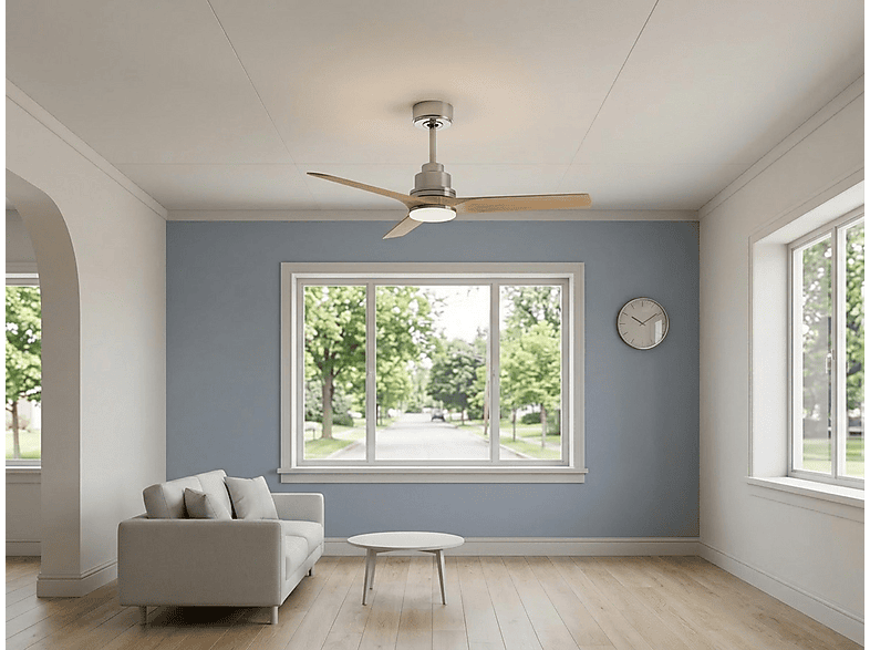 Ventilador de techo - Purline ParosD132C04LED64546, 18 W, 6 velocidades, Plata — foto 7