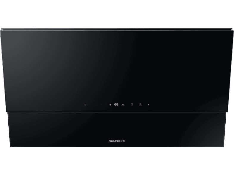 Campana decorativa - Samsung NK36C9804WB/UR, 5 velocidades, 560 m³/h, 90 cm, Cristal Negro