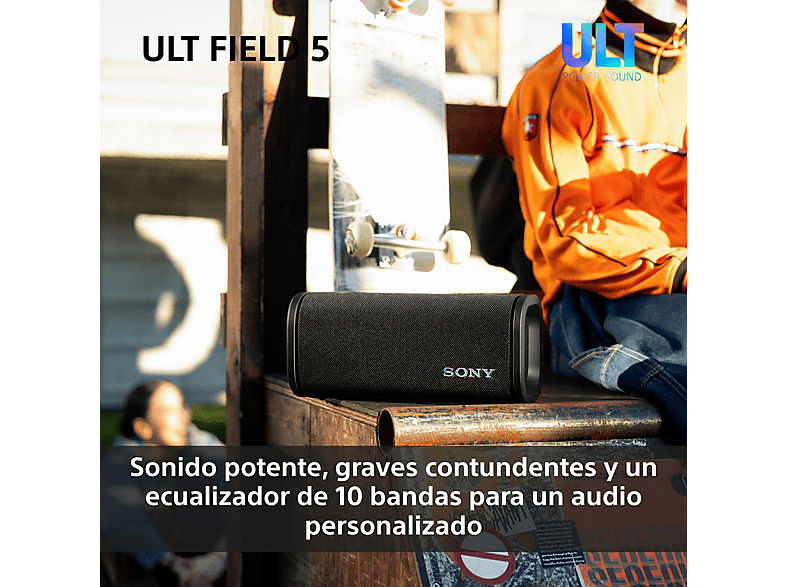 Altavoz inalámbrico - Sony ULT FIELD 5 (SRSULT50W), Bluetooth portátil, ULT POWER SOUND, 25 h, IP67, Resistente al agua, Correa, Con luces, Blanco — foto 3