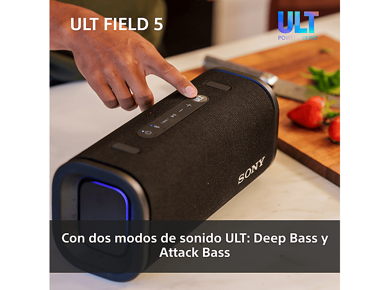 Altavoz inalámbrico - Sony ULT FIELD 5 (SRSULT50W), Bluetooth portátil, ULT POWER SOUND, 25 h, IP67, Resistente al agua, Correa, Con luces, Blanco — foto 4