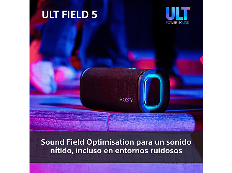Altavoz inalámbrico - Sony ULT FIELD 5 (SRSULT50W), Bluetooth portátil, ULT POWER SOUND, 25 h, IP67, Resistente al agua, Correa, Con luces, Blanco — foto 9