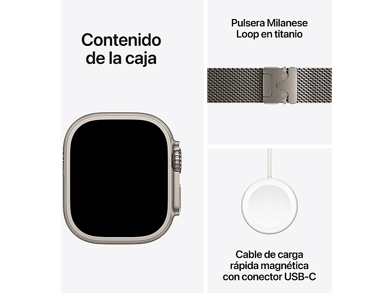 Smartwatch - Apple Watch Ultra 3 (2025), GPS+CEL, 49 mm, Caja de Titanio Natural, Correa Titanium Milanese Loop Natural, Calidad del sueño — foto 8