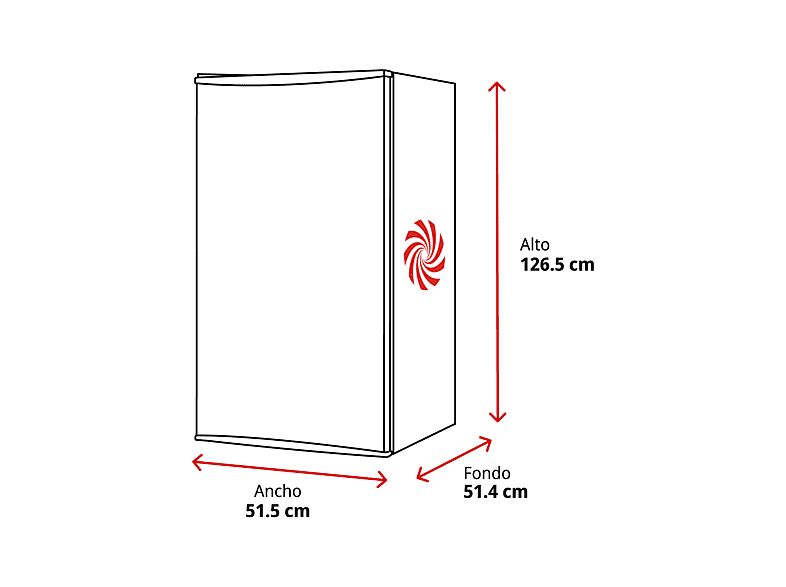 Frigorífico una puerta - Hisense RR220D4BWE, Cíclico, 126.5 cm, 165 L, Balconera XXL, Cajón frutas y verduras, Blanco — foto 2