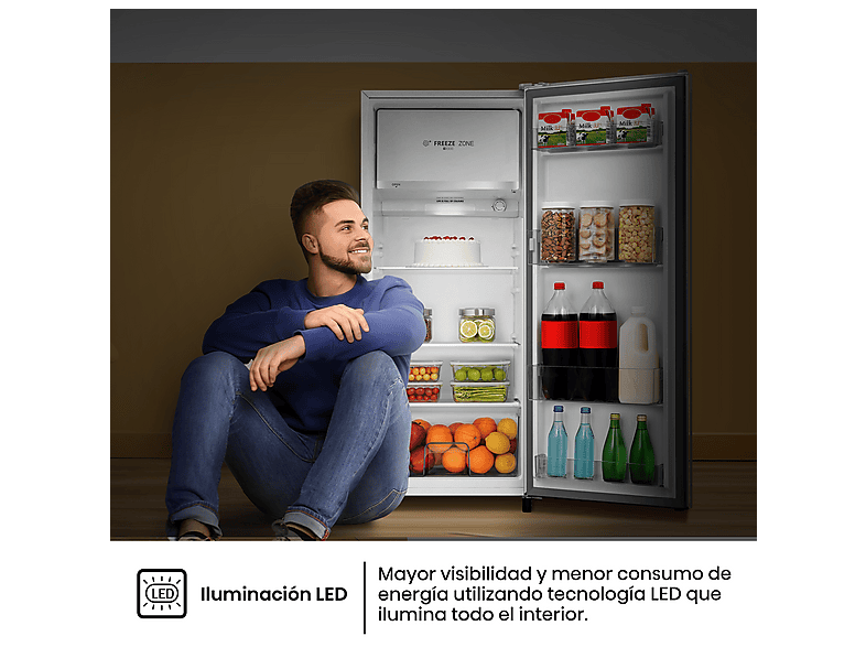 Frigorífico una puerta - Hisense RR220D4BWE, Cíclico, 126.5 cm, 165 L, Balconera XXL, Cajón frutas y verduras, Blanco — foto 8