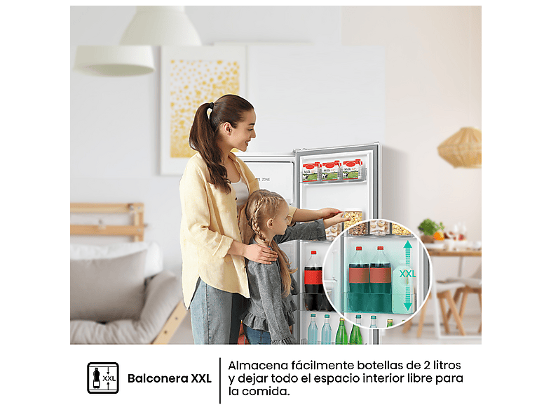 Frigorífico una puerta - Hisense RR220D4BWE, Cíclico, 126.5 cm, 165 L, Balconera XXL, Cajón frutas y verduras, Blanco — foto 9