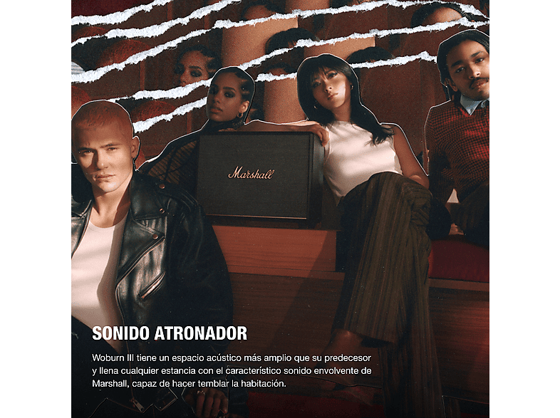 Altavoz bluetooth - Marshall Woburn III, 90 W, Bluetooth 5.2, Negro — foto 5
