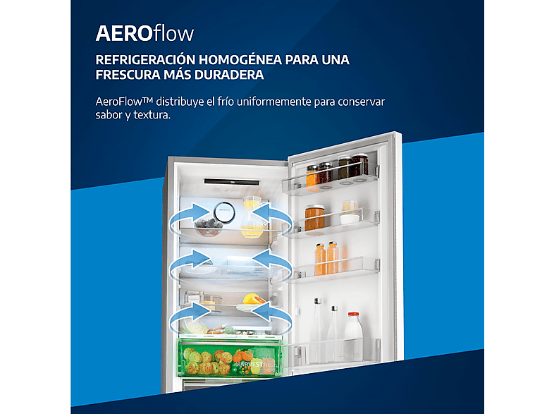 Frigorífico combi - Beko B5RCNE416HXB, Neo Frost Dual Cooling, 203.5 cm, 415 l, AeroFlow, Tecnología Harvest Fresh, Inox — foto 11