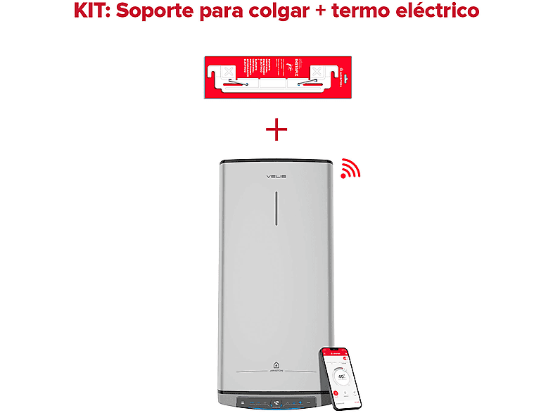 Termo Eléctrico - Ariston VELIS TECH DRY WIFI 50 ES EU + INSTAFIX, 50 l, Gris