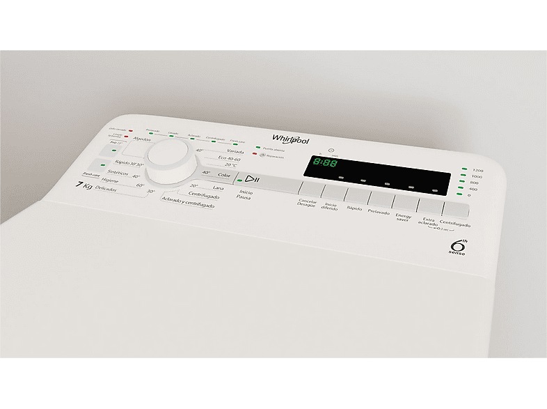 Lavadora carga superior - Whirlpool TDLR 7220SS, 7kg, 1200rpm, Apertura suave, Tecnología 6th Sense, Blanco — foto 4