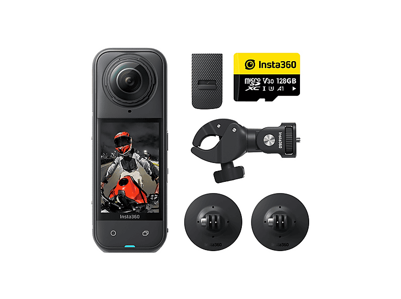 Cámara deportiva - Insta360 X5 Motorcycle Bundle, 8K, 185 min Autonomía, Sensor 1/1,28", Triple Chip de Inteligencia Artificial, Negro — foto 2