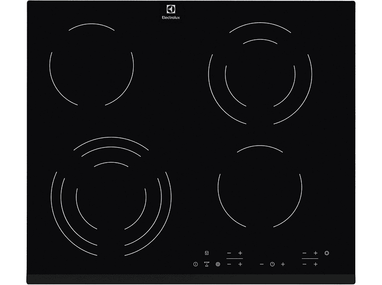Placa de vitrocerámica - Electrolux EHF6343FOK, 4 Fuegos zonas, 590 mm, Negro — foto 4
