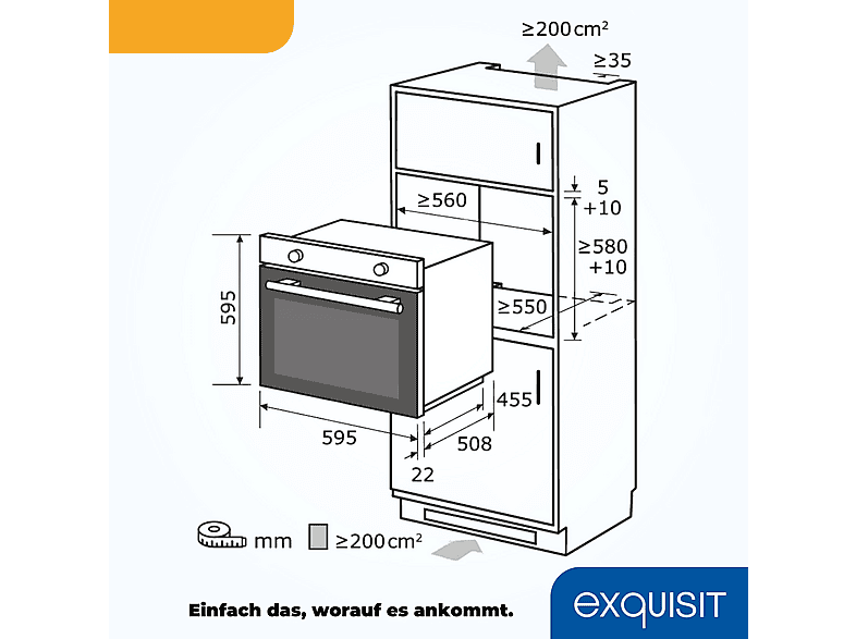Horno multifunción - Exquisit EBE 657-2U, Integrable, 59 l, 59,5 cm, Inox — foto 7