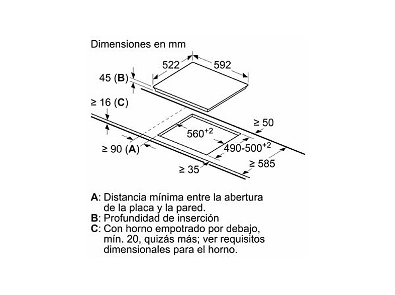 Placa vitrocerámica - Siemens ET631FKP8E, 3 zona(s) zonas, 592 mm, Negro — foto 4