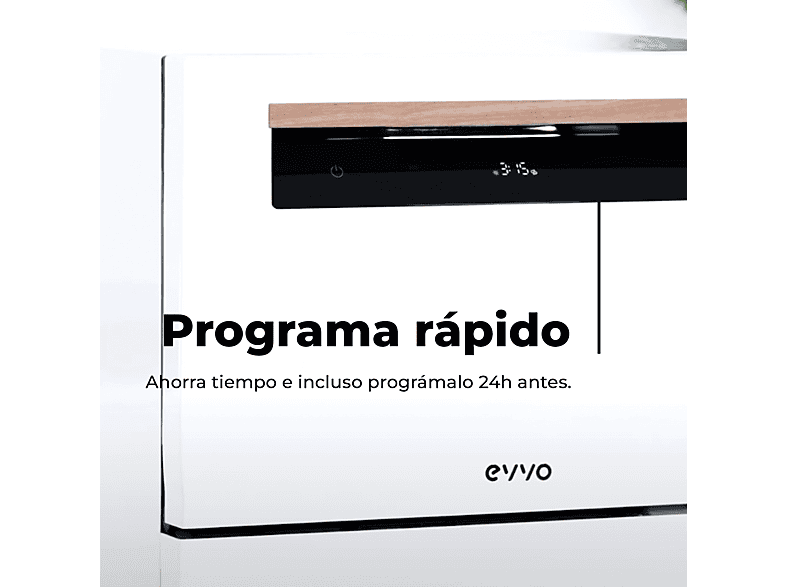 Lavavajillas compacto MINI D - Evvo, EVVO, Encimera, 7 programas, Blanco — foto 6