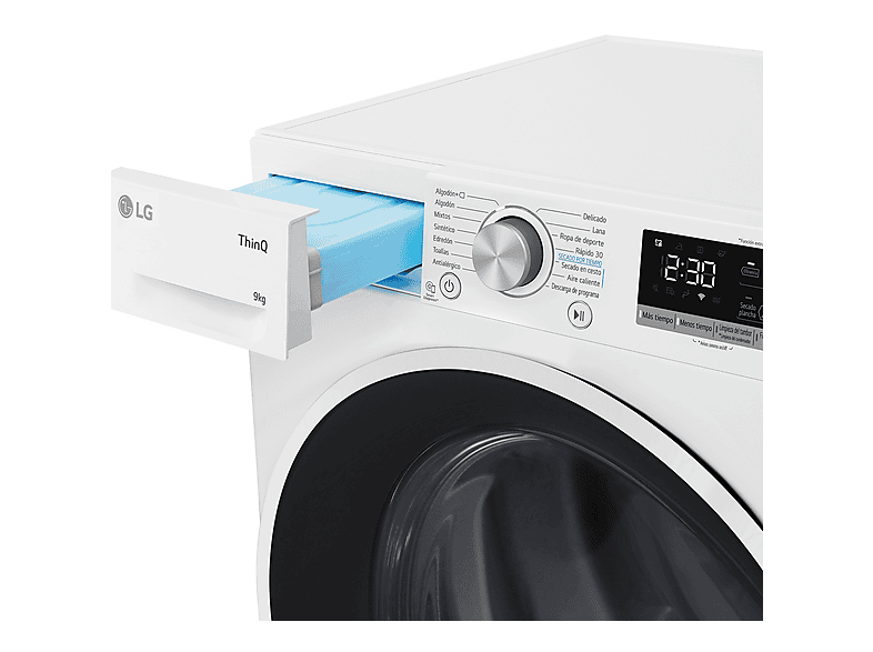 Secadora - LG RH90V5AV6N, Bomba de calor, 9 kg, 14 programas, Blanco — foto 6