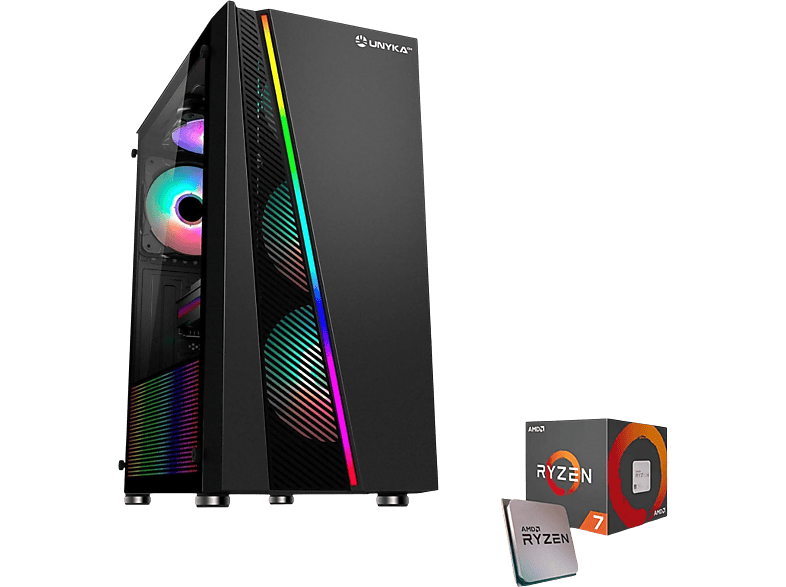 PC Gaming - Joybe Computers Gamer AMD Avanzado, AMD Ryzen™ 7 5700G, 32 GB RAM, 1 TB SSD, Radeon™ RX Vega 8, Windows 11 Pro, Negro