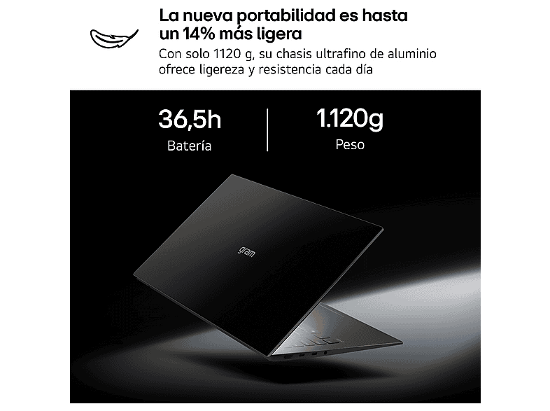 Portátil - LG Gram 14Z90U-G.AU88BN Copilot+ PC, 14" WUXGA, Intel® Core™ Ultra 7 355 49 TOPS, 32 GB RAM, 1 TB SSD, Windows 11 Home, Sin cargador — foto 6