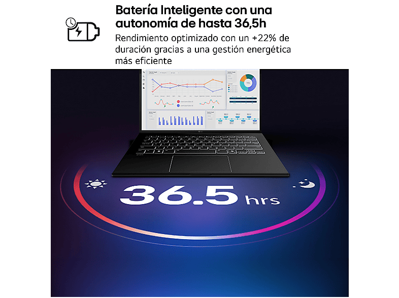 Portátil - LG Gram 14Z90U-G.AU88BN Copilot+ PC, 14" WUXGA, Intel® Core™ Ultra 7 355 49 TOPS, 32 GB RAM, 1 TB SSD, Windows 11 Home, Sin cargador — foto 7
