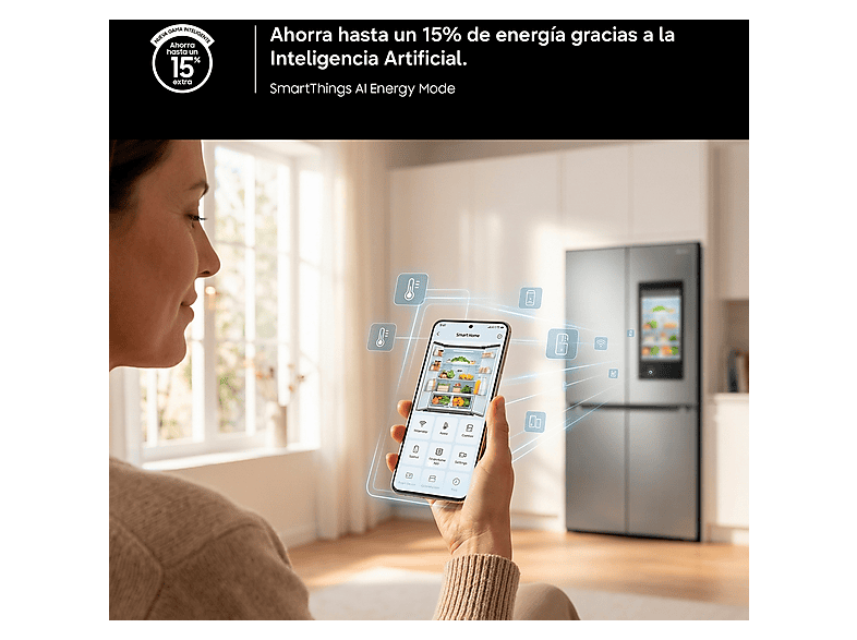 Frigorífico combi - Samsung Smart RB38C605DS9/EF, No Frost, 203 cm, 390l, All Around Cooling, WiFi, Inox — foto 6