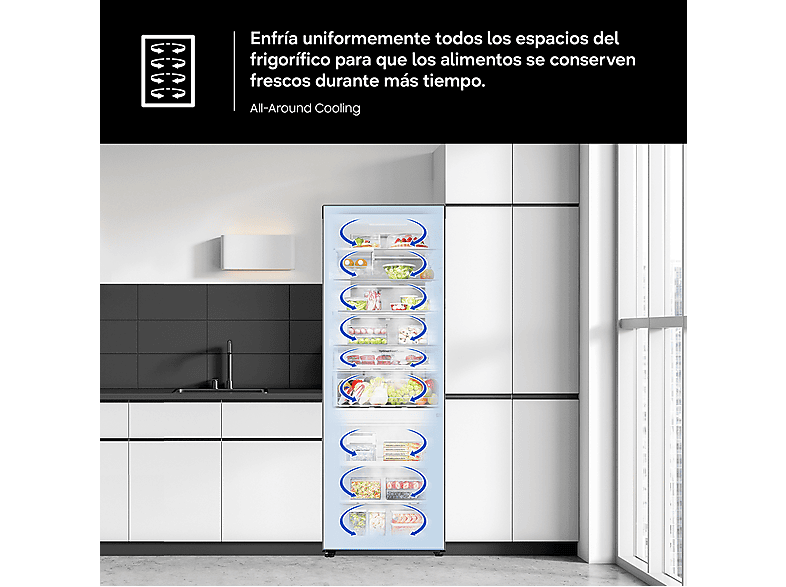 Frigorífico combi - Samsung Smart RB38C605DS9/EF, No Frost, 203 cm, 390l, All Around Cooling, WiFi, Inox — foto 8