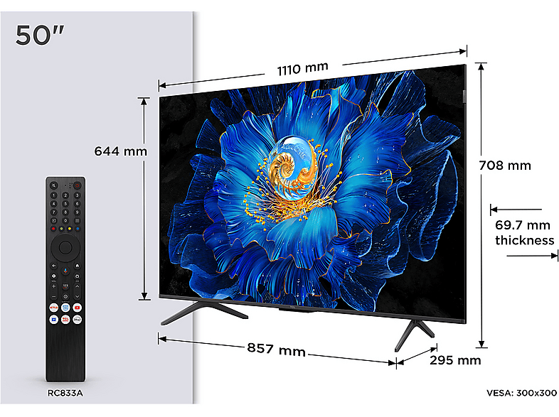 Televisor - TCL, TV QD-Mini LED 50" - TCL 50C6KS, 4K HDR Premium, FALD, Smart TV con Google TV, Dolby Vision IQ·Atmos, 60Hz, Wifi — foto 12