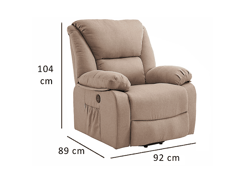 Sillón levanta personas - Eco-De STELVIO ECO-8520UP TB BEIGE, Función calor, Peso máximo 100 kg — foto 7